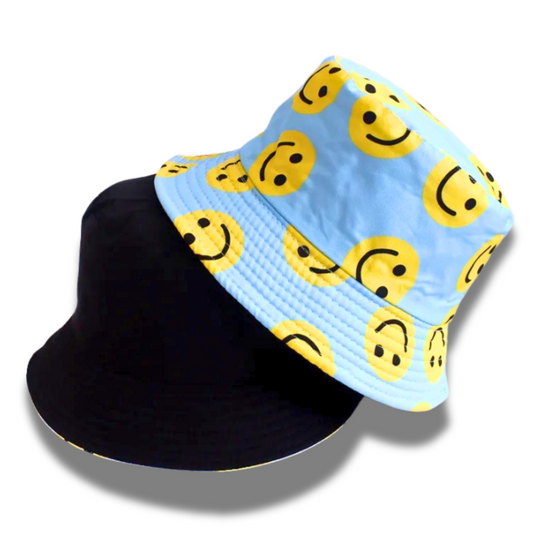 Smiley Bucket Hat Sky Blue