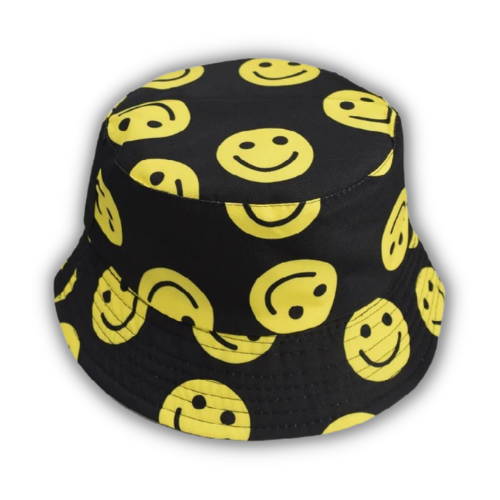 Smiley Bucket Hat Black